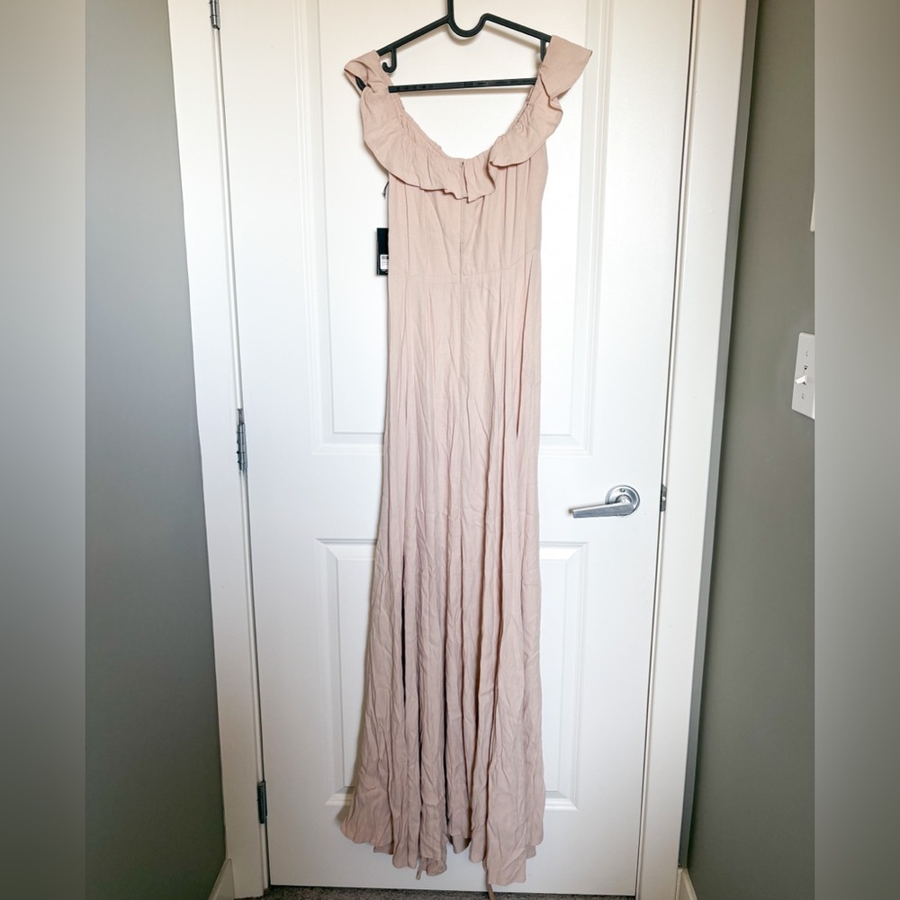 NEW NWT Reformation Verbena Dress Blush Pink Ruffle Maxi Size 2 - Picture 7 of 12